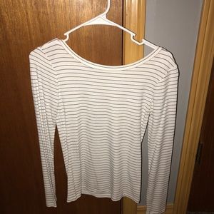 White with blue pink stripes